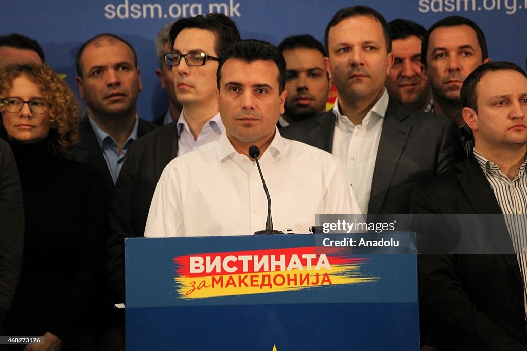 Macedonian opposition leader Zoran Zaev's press conference