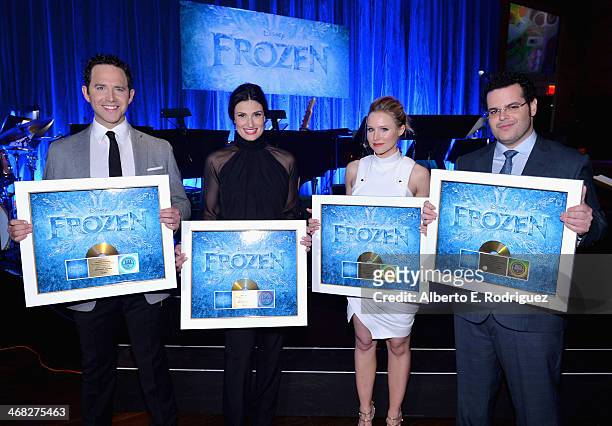The cast of Disney's "Frozen" were presented with gold records commemorating the success of the "Frozen" soundtrack. FOR THE FIRST TIME IN FOREVER,...