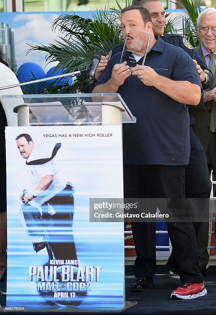 Paul Blart: Mall Cop 2 - Kevin James Receives Star On Miami Walk Of Fame