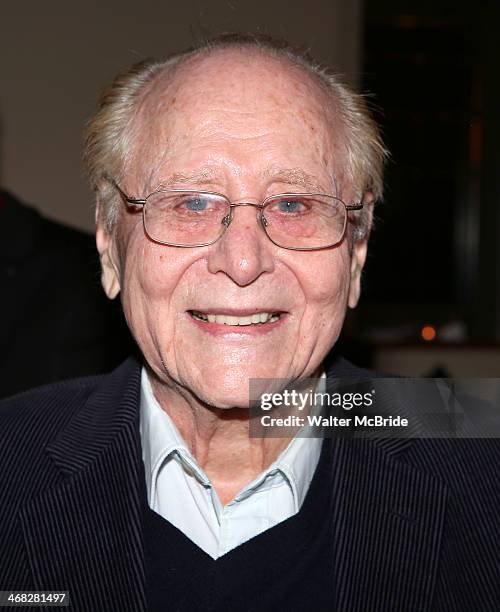 Seymour Red Press celebrates his birthday ay the closing night reception for the Encores! production of 'Little Me' at the New York City Center on...