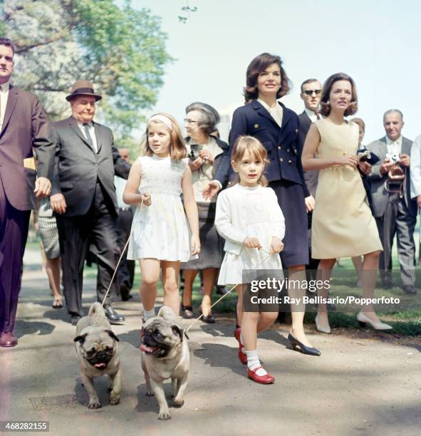 The Bouvier sisters, Jacqueline Kennedy , widow of the United States president John F Kennedy, and Princess Lee Radziwill , and their respective...