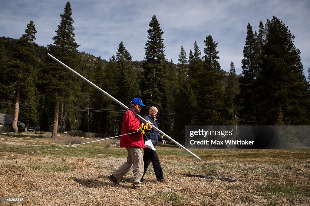 California's Dept. Of Water Resources Conducts Snow Survey In Sierras