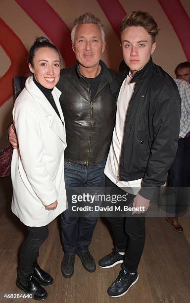 Harley Moon Kemp, Martin Kemp and Roman Kemp attend a private screening of "Age Of Kill" at The Ham Yard Hotel on April 1, 2015 in London, England.