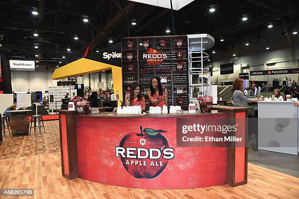 View of the Redd's Apple Ale booth during the 30th annual Nightclub & Bar Convention and Trade Show at the Las Vegas Convention Center on April 1,...