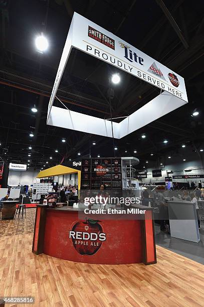 View of the Redd's Apple Ale booth during the 30th annual Nightclub & Bar Convention and Trade Show at the Las Vegas Convention Center on April 1,...