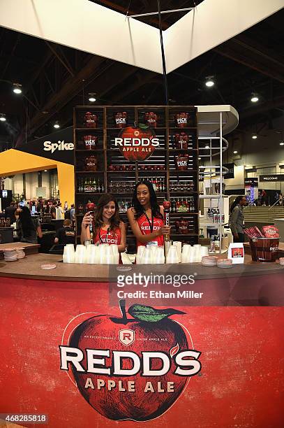 View of the Redd's Apple Ale booth during the 30th annual Nightclub & Bar Convention and Trade Show at the Las Vegas Convention Center on April 1,...