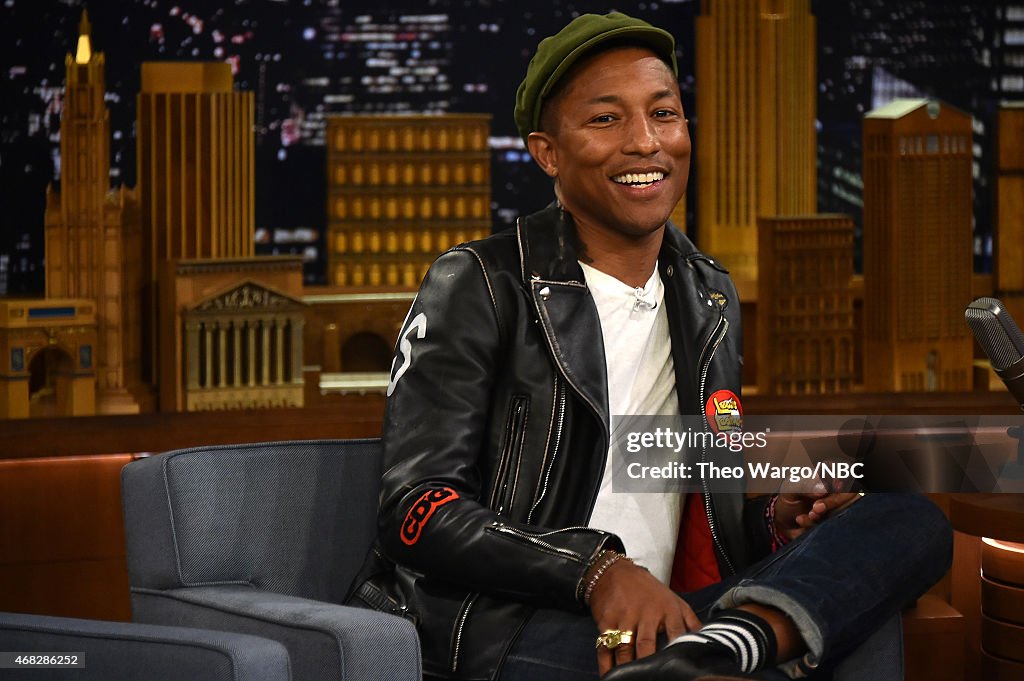 Pharell Visits "The Tonight Show Starring Jimmy Fallon"