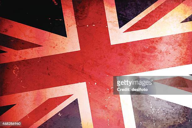stockillustraties, clipart, cartoons en iconen met vector illustration of a vintage flag of united kingdom - old uk flag