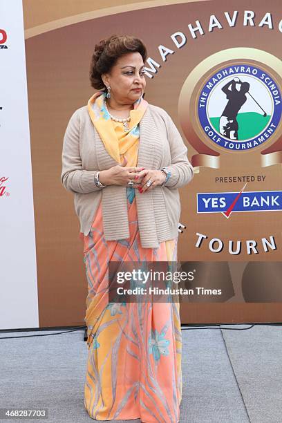 Madhavi Raje Scindia, mother of Jyotiraditya Madhavrao Scindia, Member of Parliament during the ninth edition of the Madhavrao Scindia Golf...