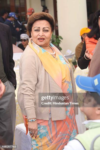 Madhavi Raje Scindia, mother of Jyotiraditya Madhavrao Scindia, Member of Parliament during the ninth edition of the Madhavrao Scindia Golf...