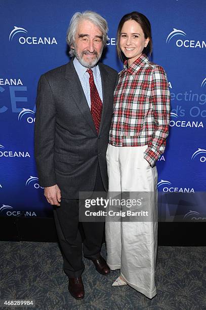 Actors Sam Waterston and Katherine Waterston attend Oceana's 2015 New York City benefit at Four Seasons Restaurant on April 1, 2015 in New York City.
