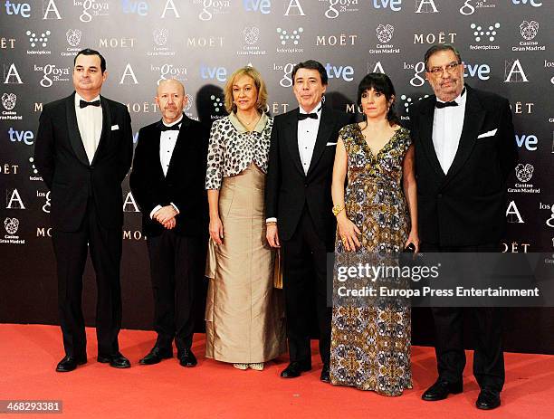 Leopoldo Gonzalez-Echenique , Ignacio Gonzalez and Enrique Gonzalez Macho attend Goya Cinema Awards 2014 at Centro de Congresos Principe Felipe on...