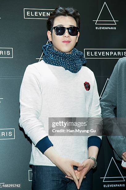 Of South Korean boy band Block B attends the photocall for 'ElevenParis' Korean Launch event on April 1, 2015 in Seoul, South Korea.