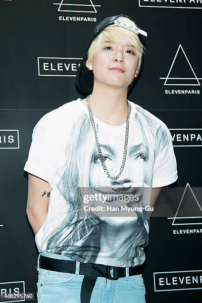 Amber of girl group f attends the photocall for 'ElevenParis' Korean Launch event on April 1, 2015 in Seoul, South Korea.