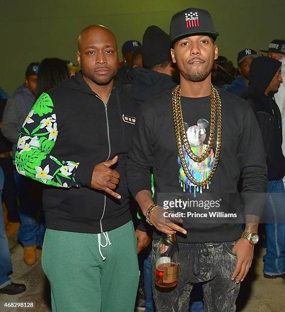 Freekey Zekey and Juelz Santana of the group 'The Diplomats' attend the Dipset Reunion at Compound on March 28, 2015 in Atlanta, Georgia.