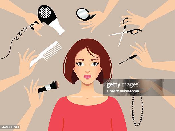 beauty salon - makeup artist stock illustrations