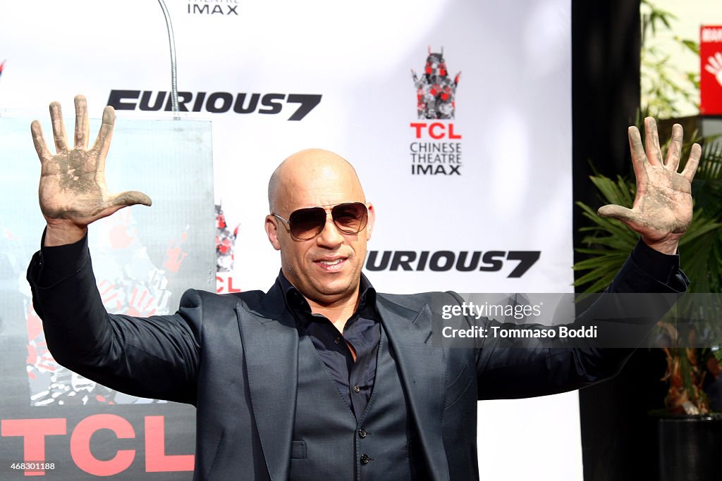 Vin Diesel Hand/Footprint Ceremony At TCL Chinese Theatre