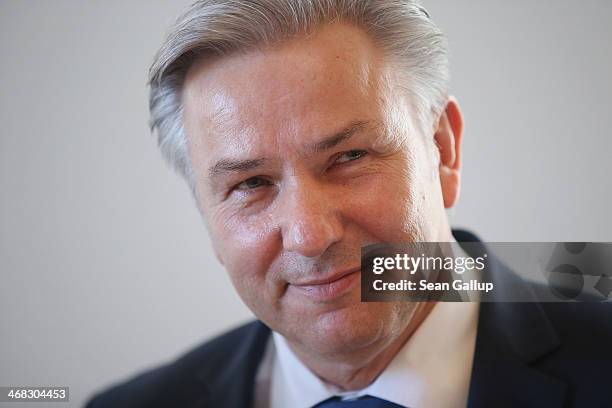 Berlin Mayor Klaus Wowereit arrives for a session of the Legal Commission of the Berlin city parliament on February 10, 2014 in Berlin, Germany. The...