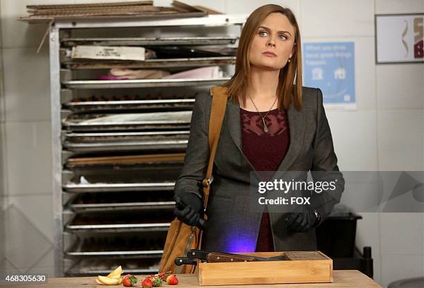 Brennan investigates a local bakery known for employing former felons in the "The Baker In The Bits" episode of BONES airing Thursday, April 9 on FOX.