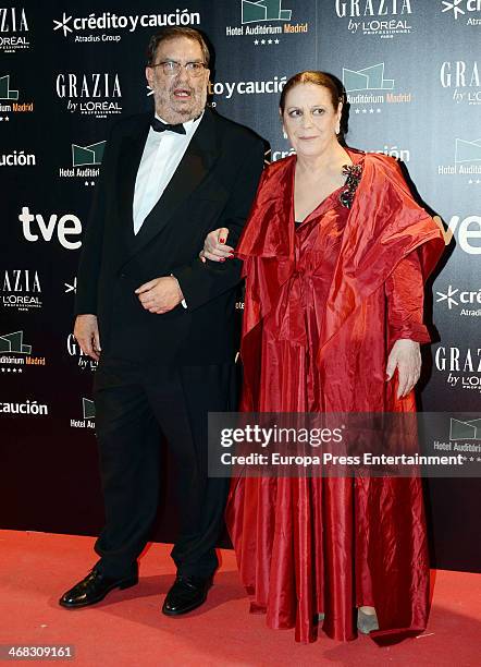 Terele Pavez and Enrique Gonzalez Macho attend Goya Cinema Awards 2014 after party at Centro de Congresos Principe Felipe on February 9, 2014 in...