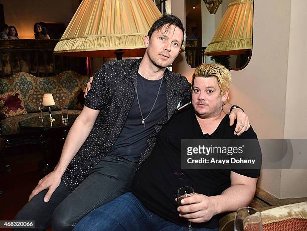 Robert Montgomery and John William Codling and guests attend a private cocktail party to celebrate the launch of With Love: A Collection of...
