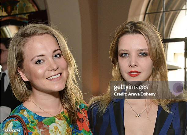 Poppy Jamie and Greta Bellamacina attend a private cocktail party to celebrate the launch of With Love: A Collection of Contemporary British Love...