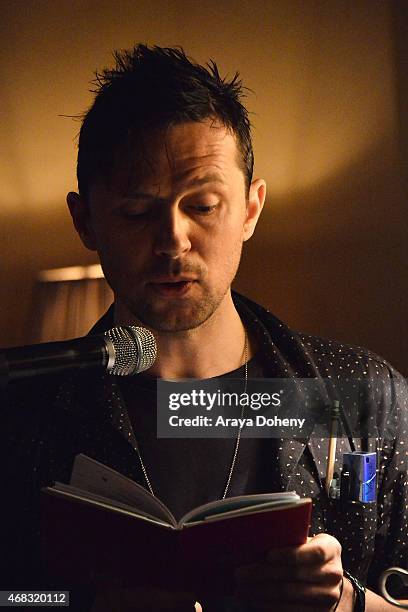 Robert Montgomery attends a private cocktail party to celebrate the launch of With Love: A Collection of Contemporary British Love Poetry at Chateau...