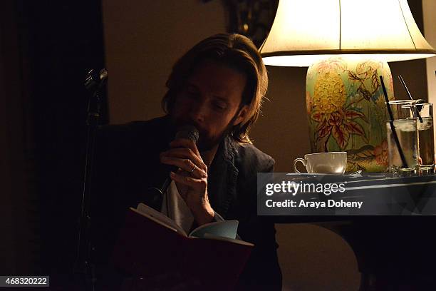 Magnus Fiennes attends a private cocktail party to celebrate the launch of With Love: A Collection of Contemporary British Love Poetry at Chateau...