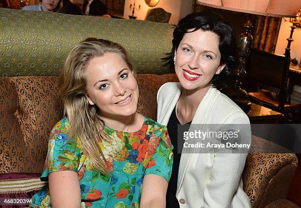 Poppy Jamie and Margot Stilley attend a private cocktail party to celebrate the launch of With Love: A Collection of Contemporary British Love Poetry...