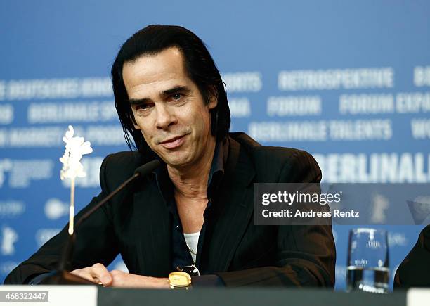 Nick Cave attends the '20.000 Days on Earth' press conference during 64th Berlinale International Film Festival at Grand Hyatt Hotel on February 10,...