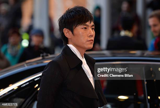 Qin Hao attends the 'Blind Massage' premiere during 64th Berlinale International Film Festival at Berlinale Palast on February 10, 2014 in Berlin,...