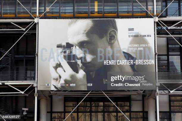 General view of the Centre Pompidou during the inauguration of the exhibition of french photographer Henri Cartier-Bresson on February 10, 2014 in...