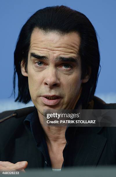 Australian songwriter and screenwriter Nick Cave poses at a photocall for the film "20,000 Days on Earth" presented in the Panorama section of the...