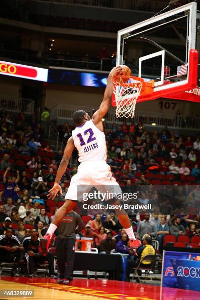 Othyus Jeffers of the Iowa Energy dunks against the Erie BayHawks in an NBA D-League game on February 8, 2014 at the Wells Fargo Arena in Des Moines,...