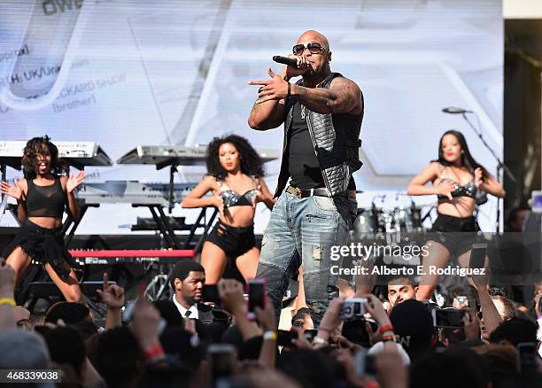 Rapper Flo Rida performs at Revolt Live Hosts Exclusive "Furious 7" Takeover with Musical Performances From the Official Motion Picture Soundtrack at...