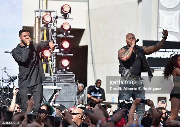 Rappers Sage the Gemini and Flo Rida perform at Revolt Live Hosts Exclusive "Furious 7" Takeover with Musical Performances From the Official Motion...
