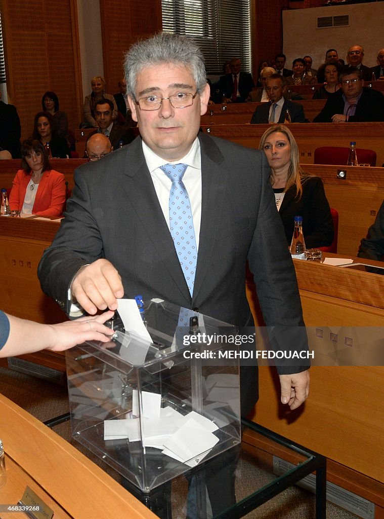 FRANCE-VOTE-DEPARTEMENTALES-CORREZE-UMP-UDI-COSTE