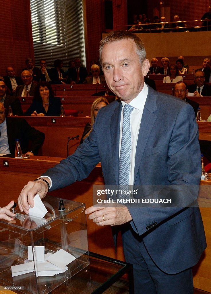 FRANCE-VOTE-DEPARTEMENTALES-CORREZE-UMP-UDI-COSTE