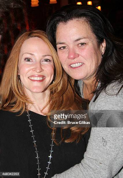 Michelle Rounds and wife Rosie O'Donnell attend the "Taboo:Ten Years Later" reunion concert at 54 Below on February 9, 2014 in New York City.
