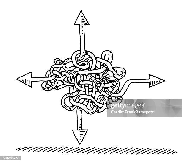 unsicherheit richtung pfeile konzept-abbildung - linkshänder stock-grafiken, -clipart, -cartoons und -symbole