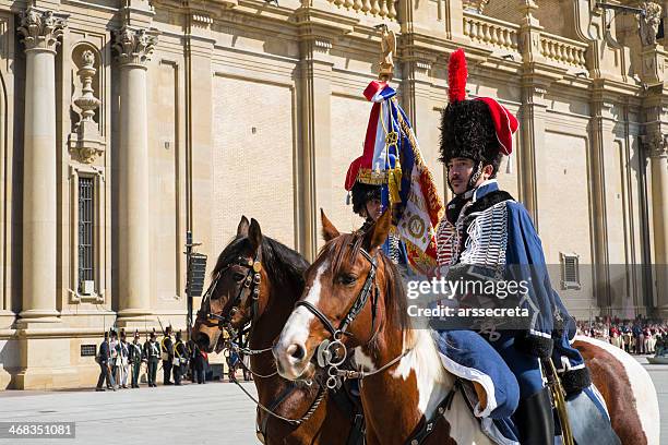 napoleonic hussars - hussardo imagens e fotografias de stock