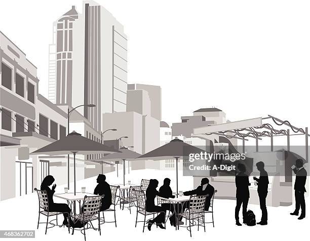 cafedowntownseattle - seattle coffee shop stock illustrations