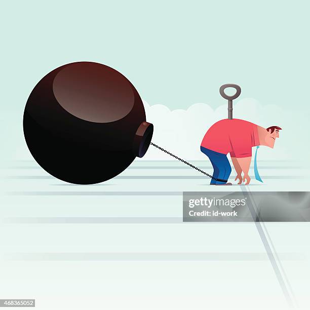 depressed businessman with wind-up key - baseball pitcher stock illustrations