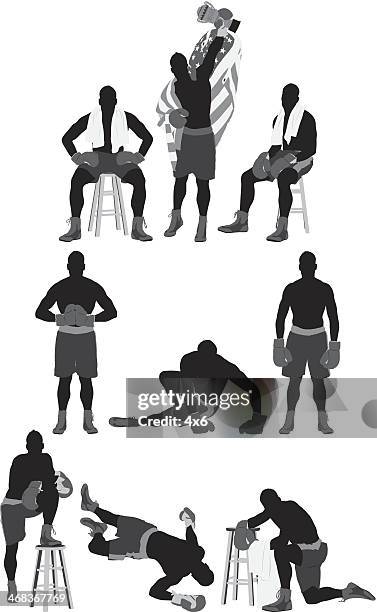 boxer - man lying on back stock illustrations