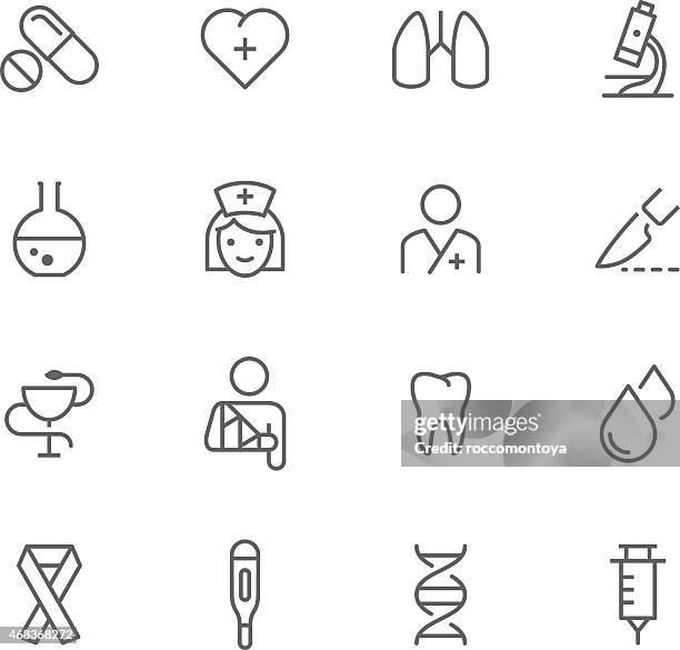 simple black and white medical icons - arm sling stock illustrations