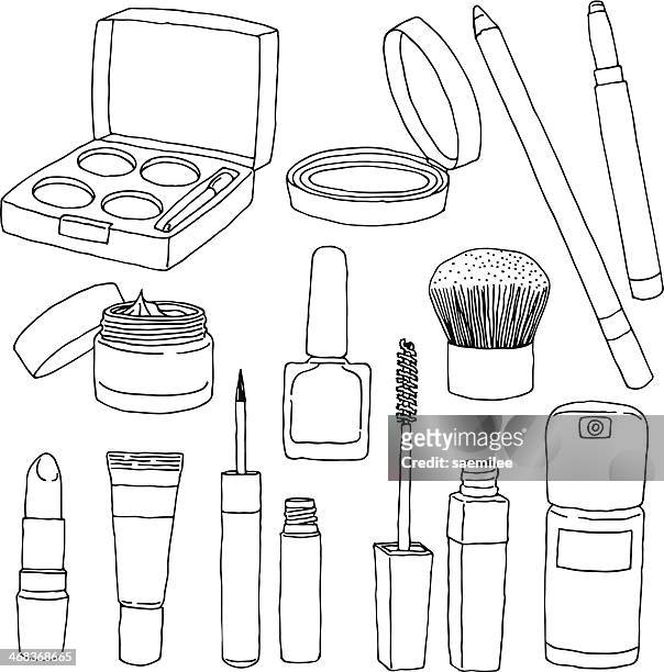 kosmetik - puderdose stock-grafiken, -clipart, -cartoons und -symbole