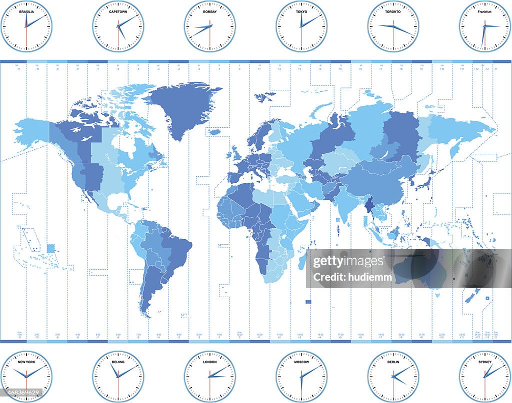 Vector World Time Zones High-Res Vector Graphic - Getty Images