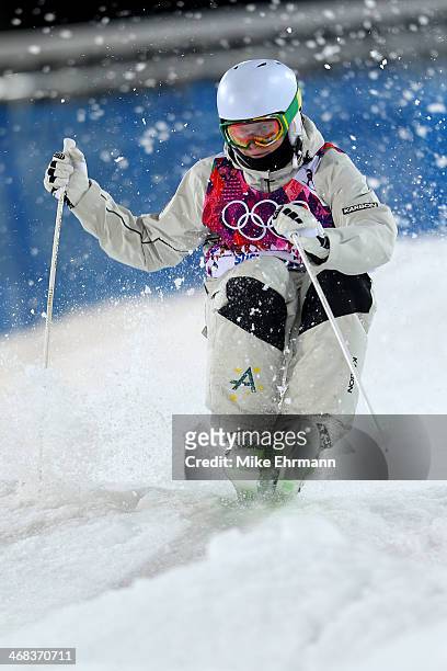 Brodie Summers of Australia competes in the Men's Moguls Finals on day three of the Sochi 2014 Winter Olympics at Rosa Khutor Extreme Park on...