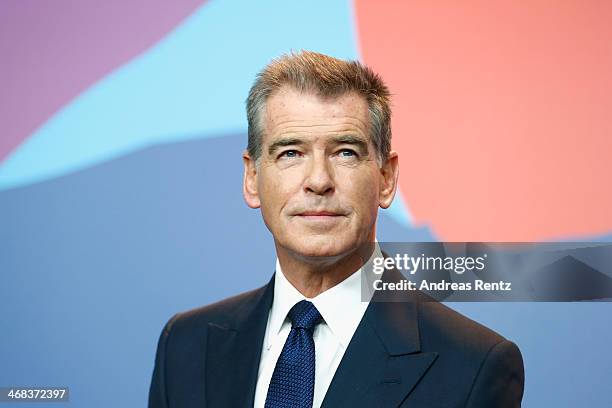 Pierce Brosnan attends the 'A long way down' press conference during 64th Berlinale International Film Festival at Grand Hyatt Hotel on February 10,...