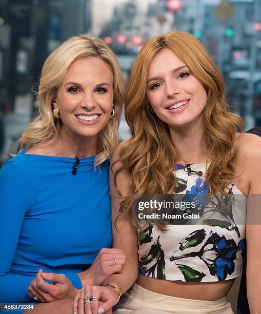 Elisabeth Hasselbeck and actress Bella Thorne attend 'Fox & Friends' at FOX Studios on April 2, 2015 in New York City.